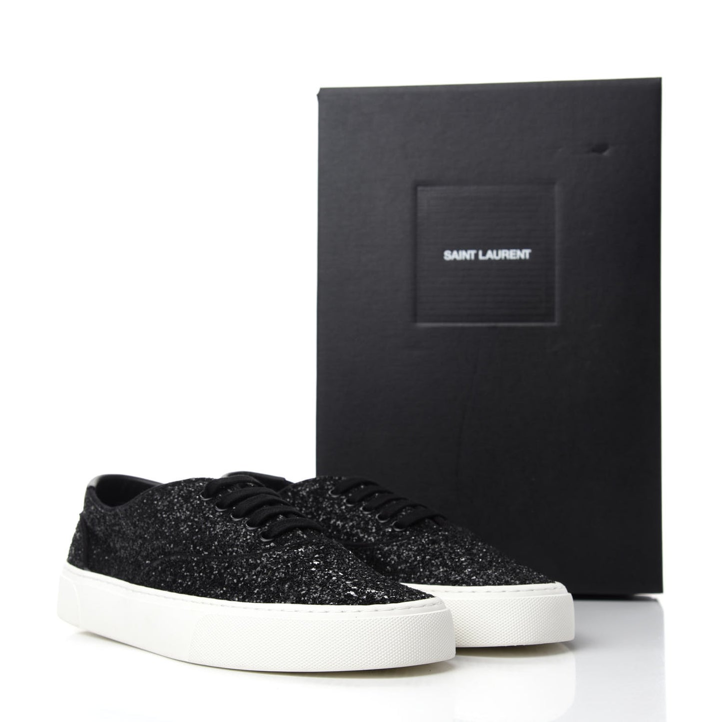 Calfskin Crystal Glitter Venice Low Top Sneakers 39.5 Black