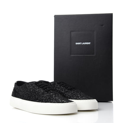 Saint Laurent Calfskin Crystal Glitter Venice Low Top Sneakers 39.5 Black 9 of 9