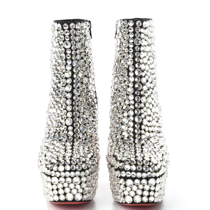 Christian Louboutin Veau Velours Strass Roxxxy 110 Ankle Boots 39.5 Crystal 2 of 8