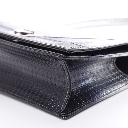 Christian Dior Metallic Patent Micro-Cannage Gradient Medium Diorama Flap Bag Silver Blue 8 of 12