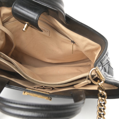 Chanel Glazed Calfskin Quilted Large Boy Tote Black 5 of 16