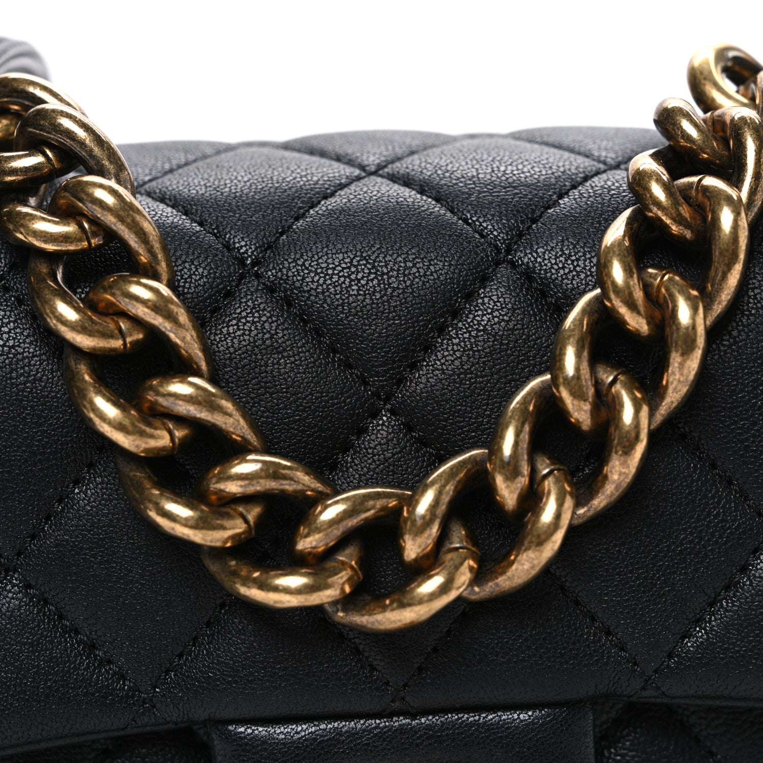 Chanel Shiny Sheepskin Quilted Mini Trapezio Flap Black 1830020