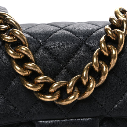 Chanel Shiny Sheepskin Quilted Mini Trapezio Flap Black 8 of 10
