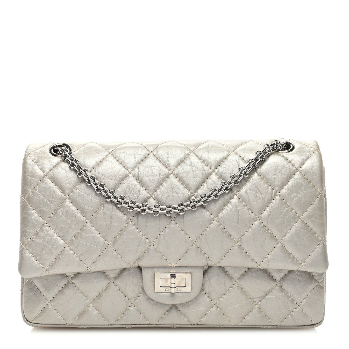Metallic Aged Calfskin Quilted 2.55 Reissue 226 Flap Pale Gold