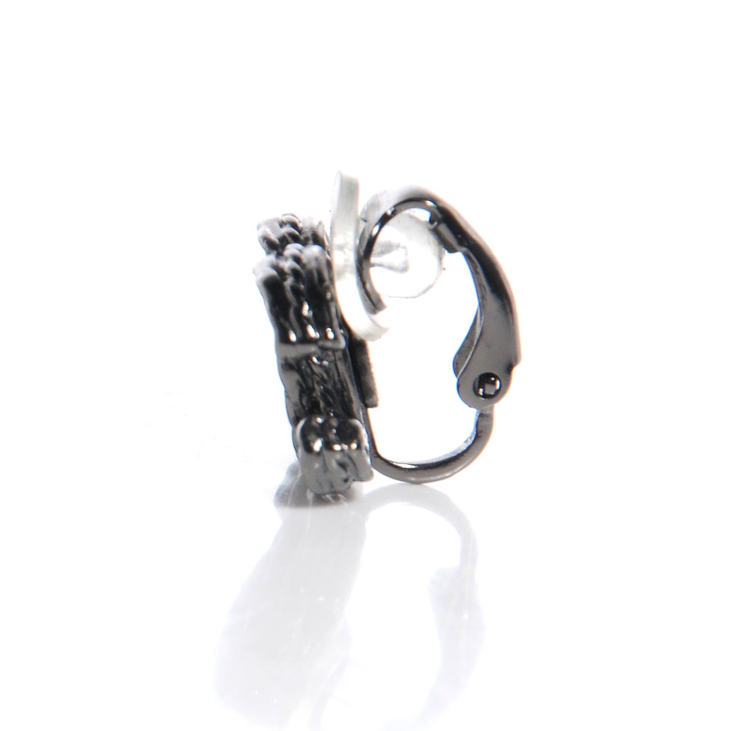 Ruthenium Crystal CC Clip On Earrings