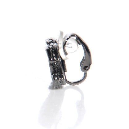 Chanel Ruthenium Crystal CC Clip On Earrings 5 of 6