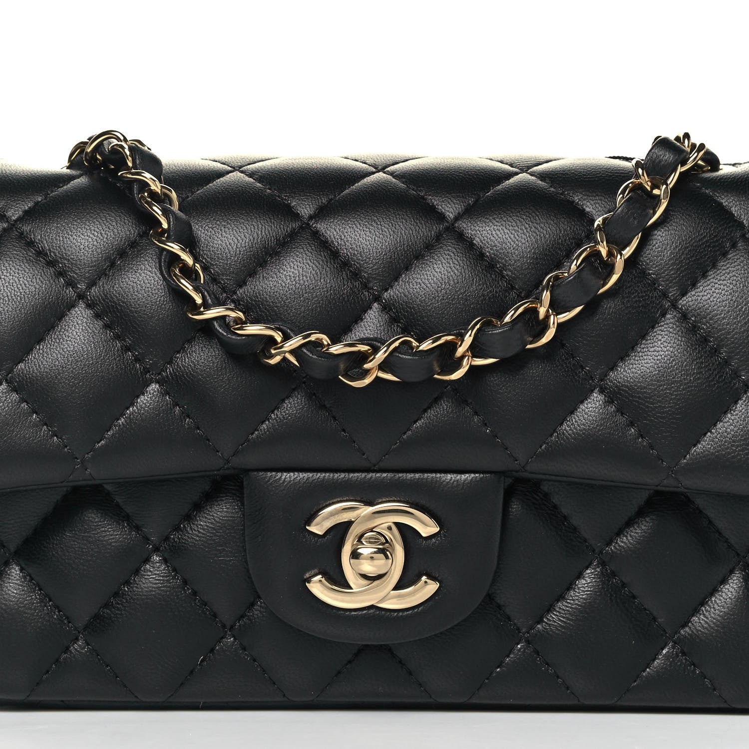 Chanel Lambskin Quilted Mini Rectangular Flap Black 9 of 12