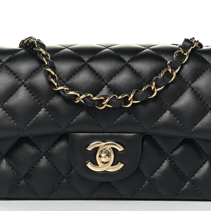 Chanel Lambskin Quilted Mini Rectangular Flap Black 9 of 12