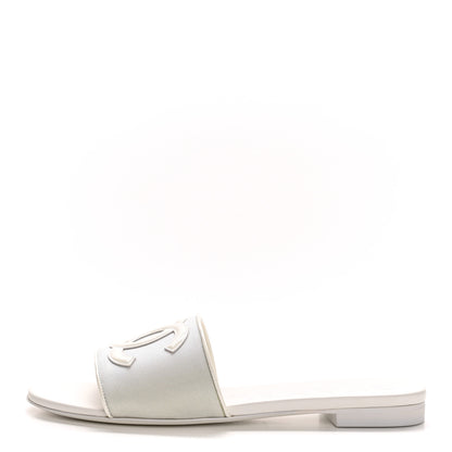 Chanel Patent Calfskin CC Mules Sandals 39 White 1 of 10