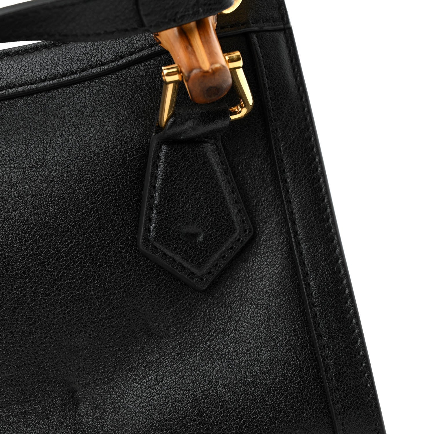 Gucci Wonka Grain Calfskin Mini Diana Tote Bag Black Yellow Fluo 13 of 14