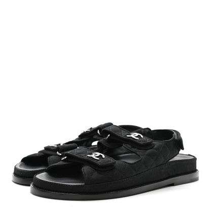 Chanel Mixed Fibers Velcro Dad Sandals 41 Black 3 of 9