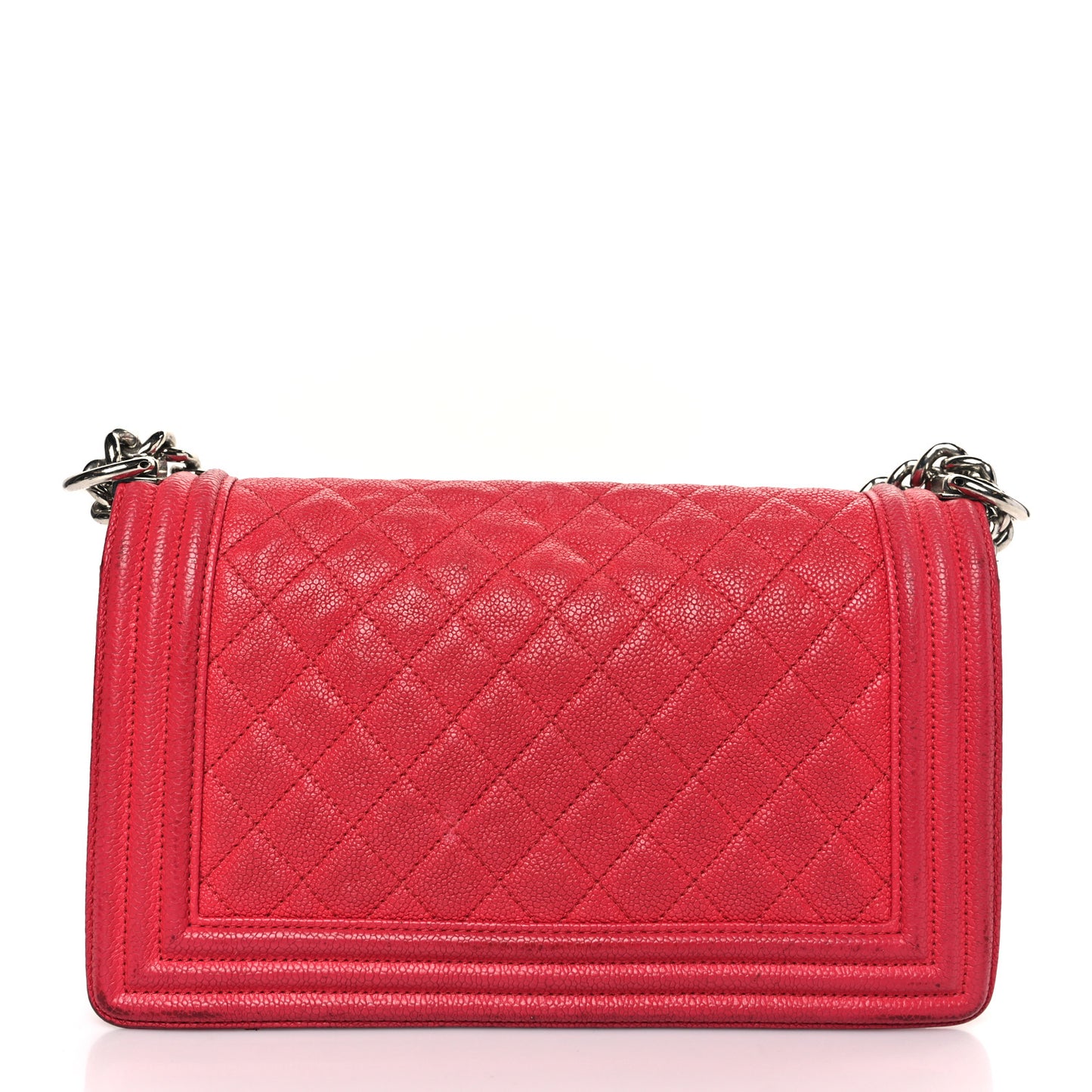 Caviar Quilted Medium Boy Flap Red