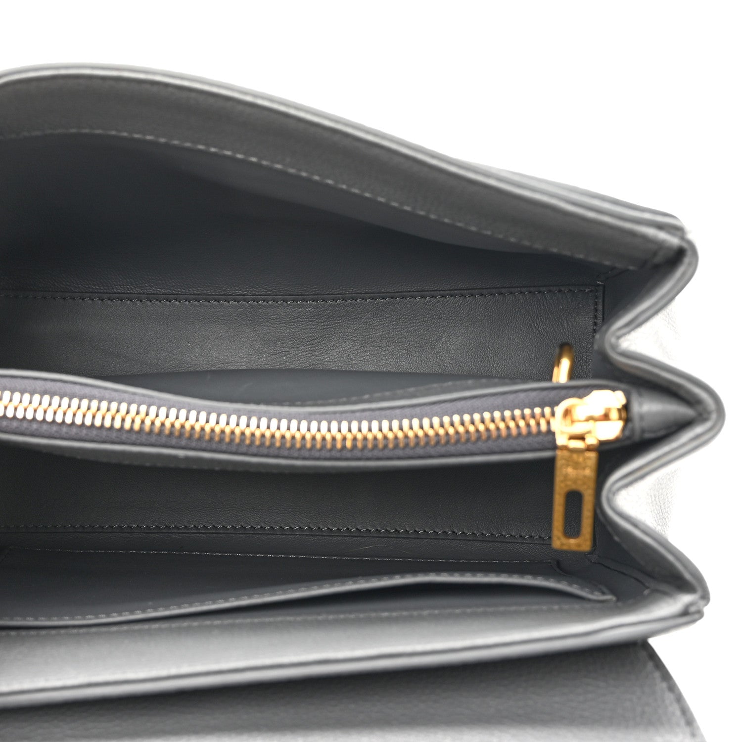 Celine Grained Calfskin Small 16 Top Handle Bag Medium Grey 5 of 14