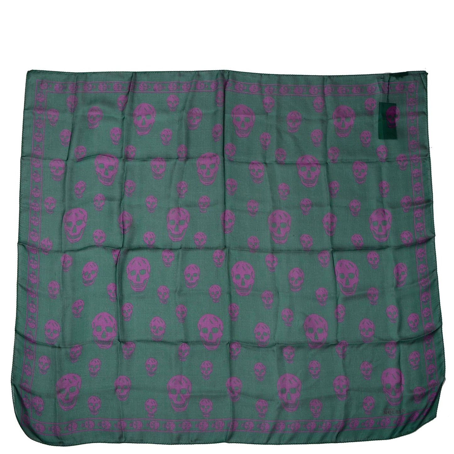 Silk Chiffon Skull Scarf Green