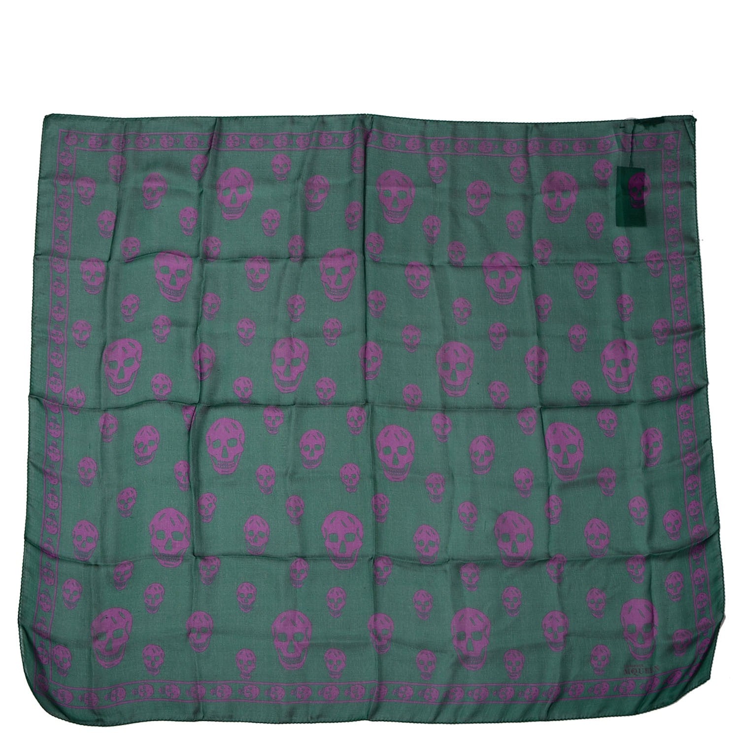 Alexander McQueen Silk Chiffon Skull Scarf Green 4 of 8