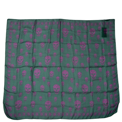 Alexander McQueen Silk Chiffon Skull Scarf Green 4 of 8