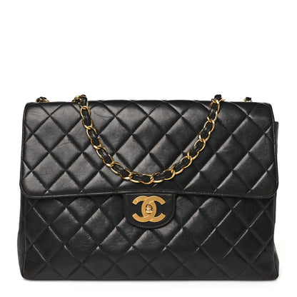 Chanel Lambskin Quilted XL Jumbo Single Flap Black 1 of 10