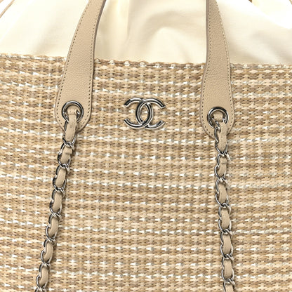 Chanel Woven Straw Caviar Tote Beige 8 of 11
