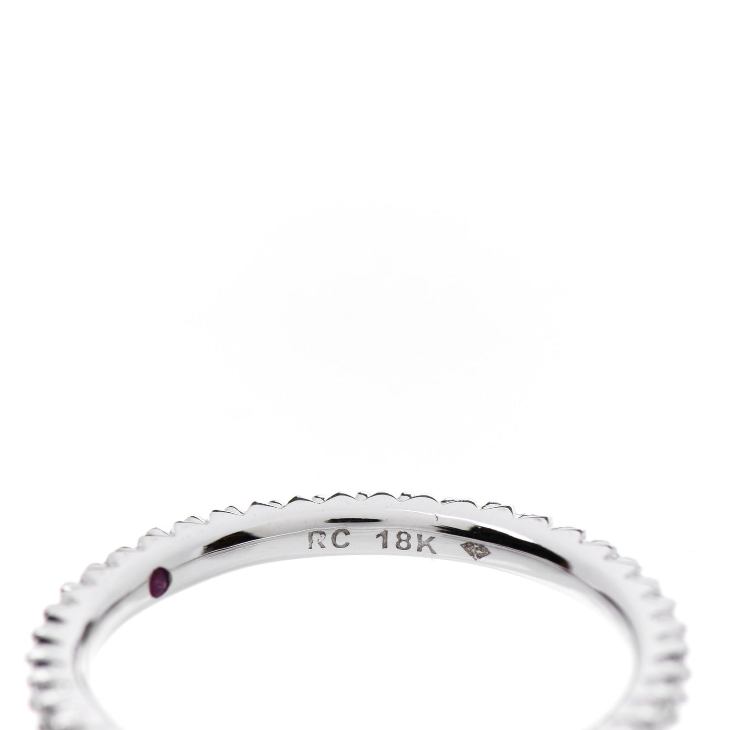 18K White Gold Diamond Micro Pave Eternity Band Ring 52 6