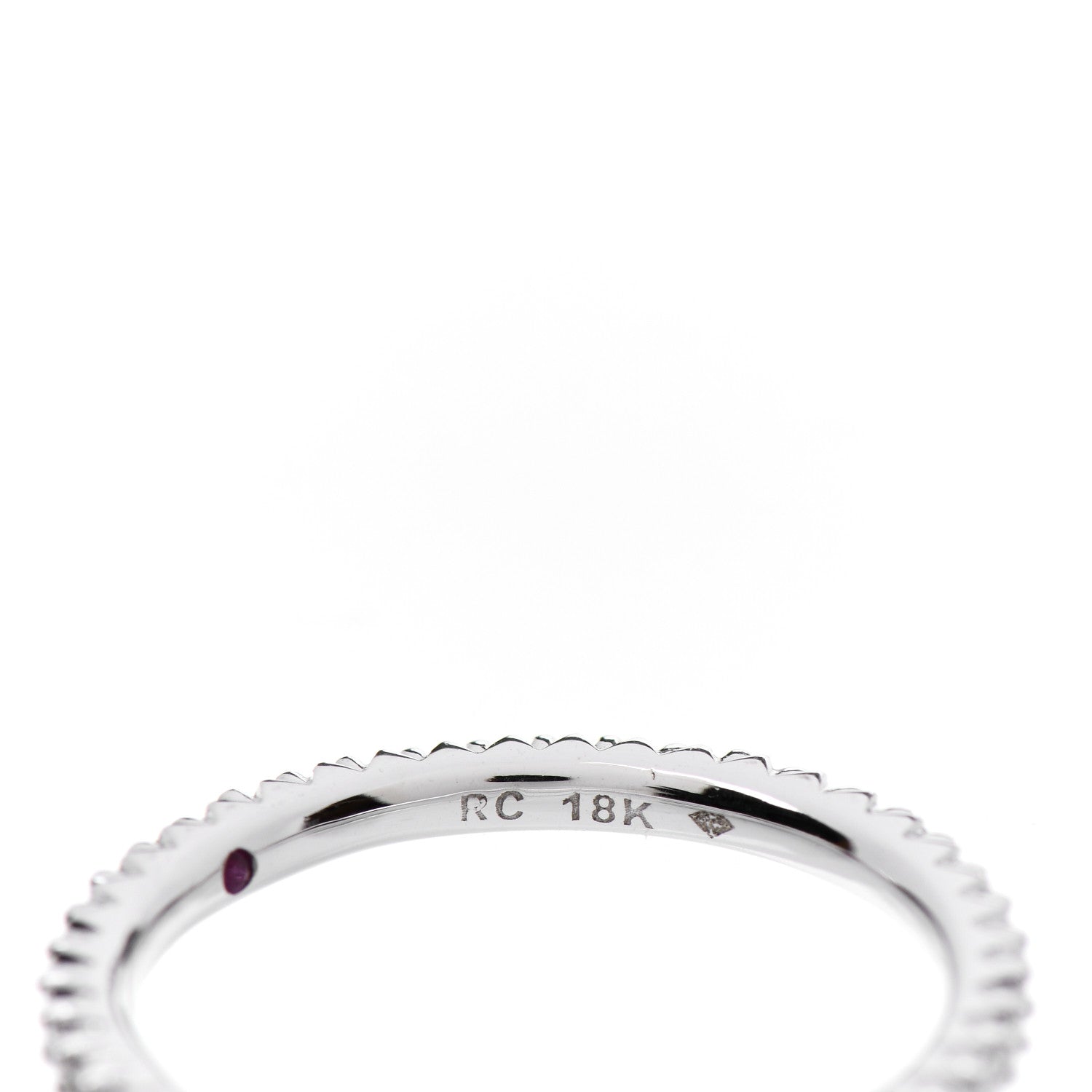 Roberto Coin 18K White Gold Diamond Micro Pave Eternity Band Ring 52 6 4 of 4