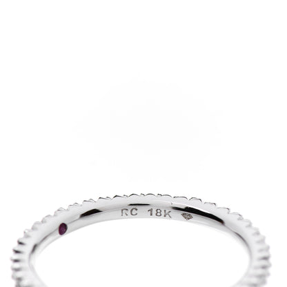 Roberto Coin 18K White Gold Diamond Micro Pave Eternity Band Ring 52 6 4 of 4