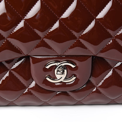 Chanel Patent Quilted Maxi Single Flap Dark Red 11 of 11