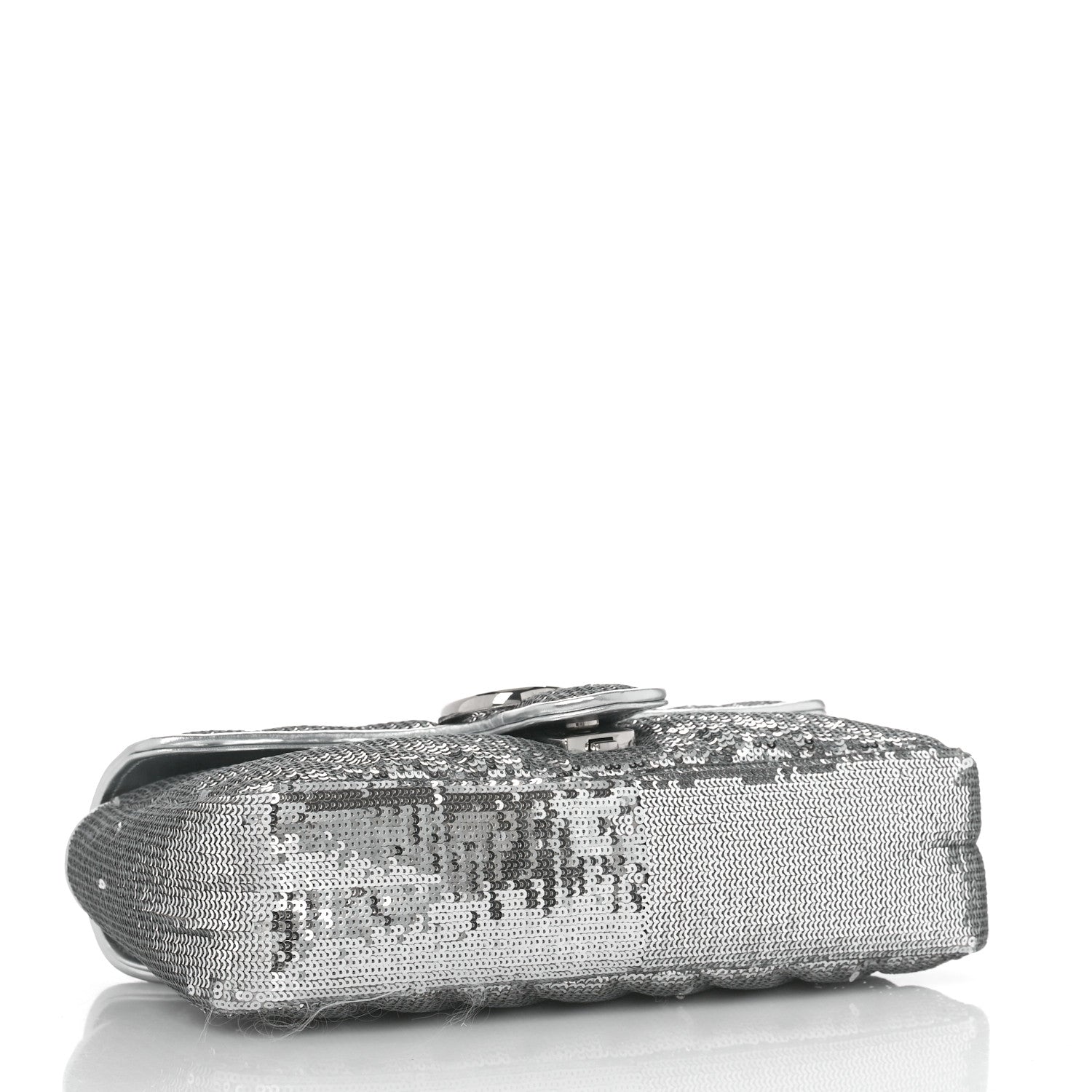 Gucci Sequin Matelasse Small GG Marmont Shoulder Bag Silver 4 of 9