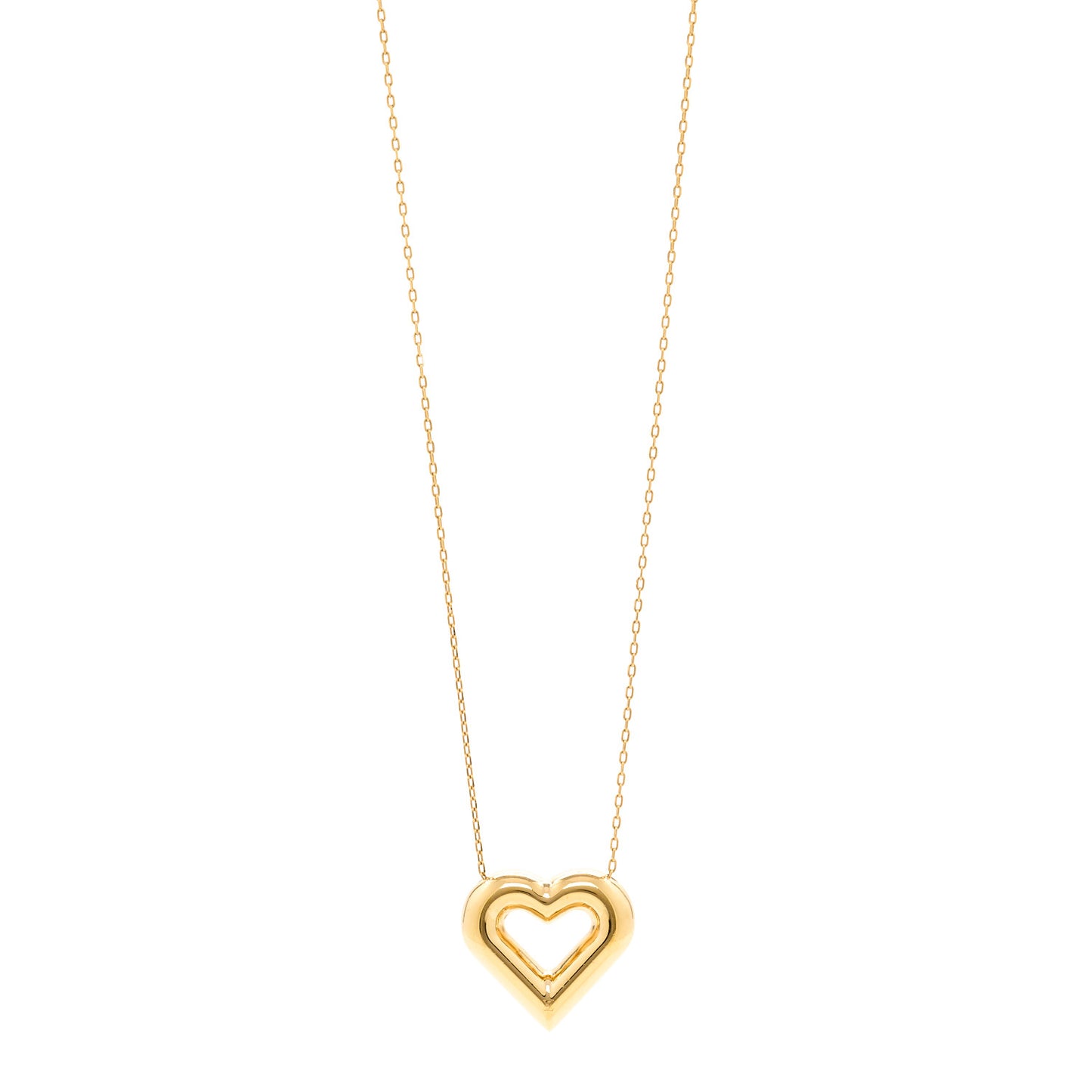 Metal LV and Me Heart Necklace Gold