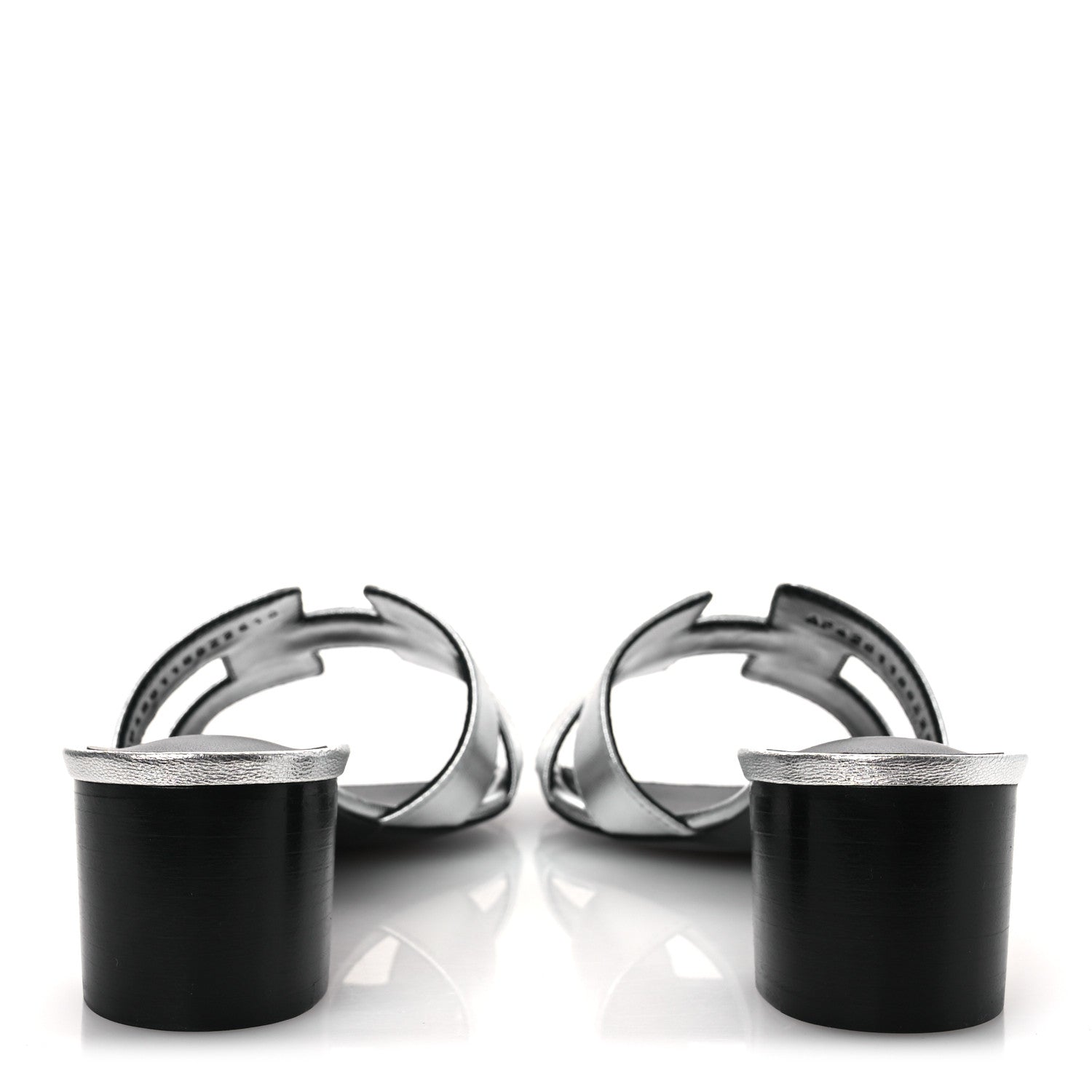 Hermes Metallic Nappa Oasis Sandals 41 Argent 6 of 11