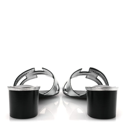Hermes Metallic Nappa Oasis Sandals 41 Argent 6 of 11