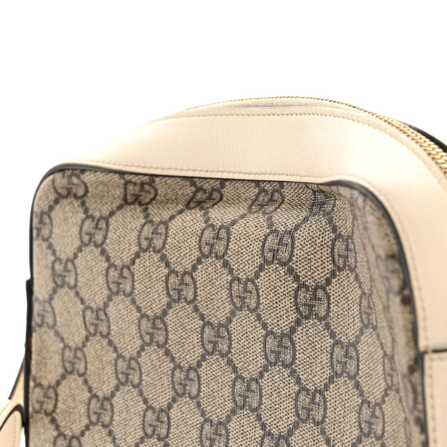 GG Supreme Monogram Small Horsebit 1955 Shoulder Bag Beige Mystic White