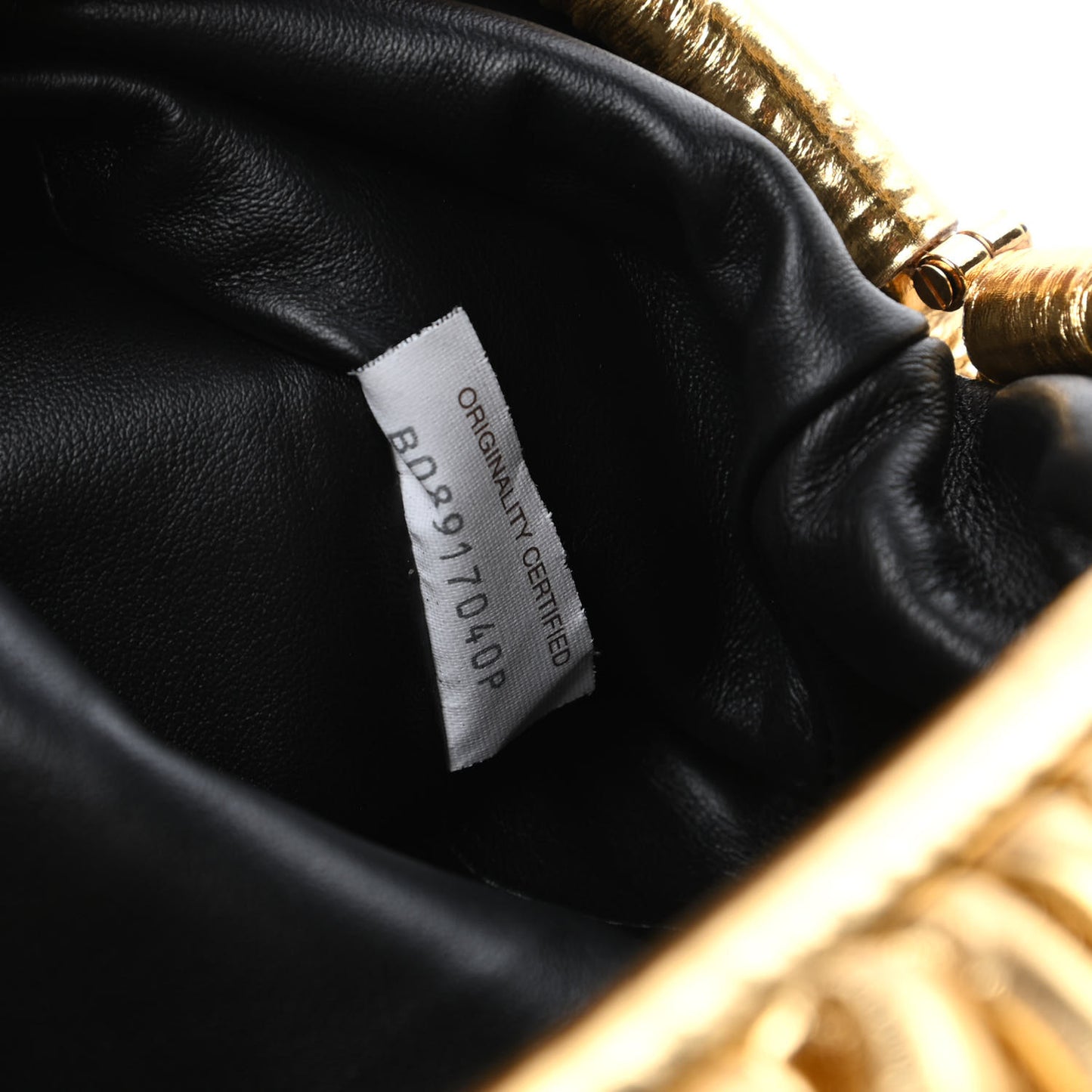 Metallic Bark Calfskin The Mini Pouch Gold