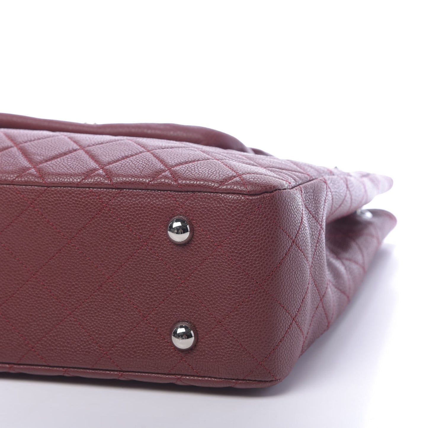 Caviar Quilted Flap Tote Red