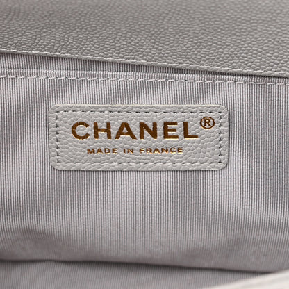 Chanel Caviar Quilted Medium Boy Flap Light Grey 6 of 10