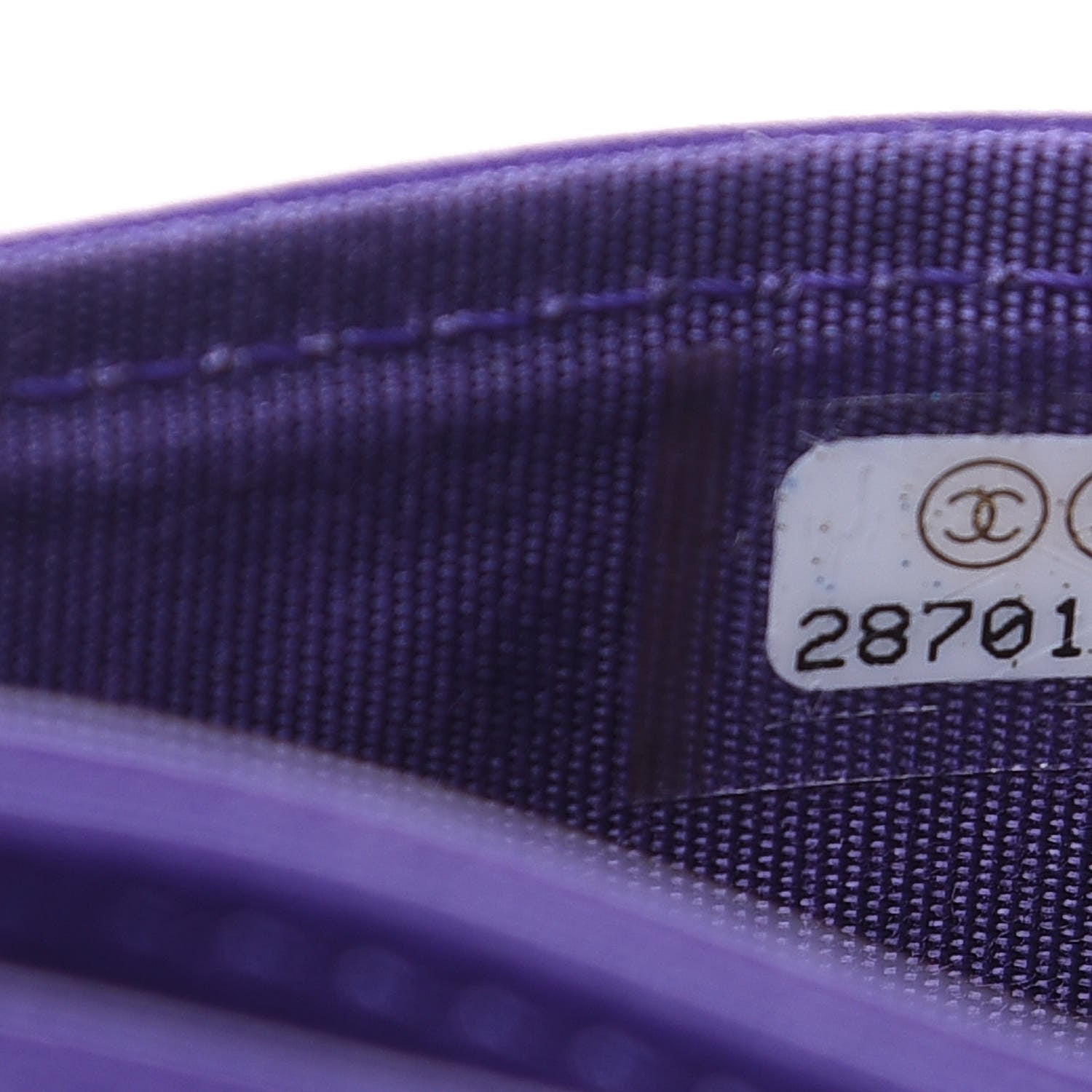 Chanel Lambskin Quilted Boy Card Holder Purple 7 of 8