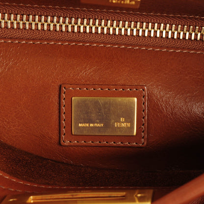 Fendi Vitello Saddle Medium Peekaboo Iconic Satchel Siena 6 of 8
