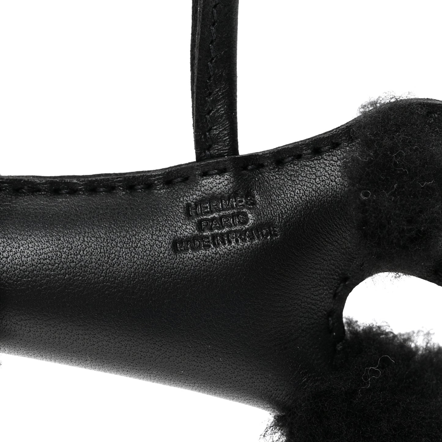 Milo Lambskin Shearling Budy Charm So Black