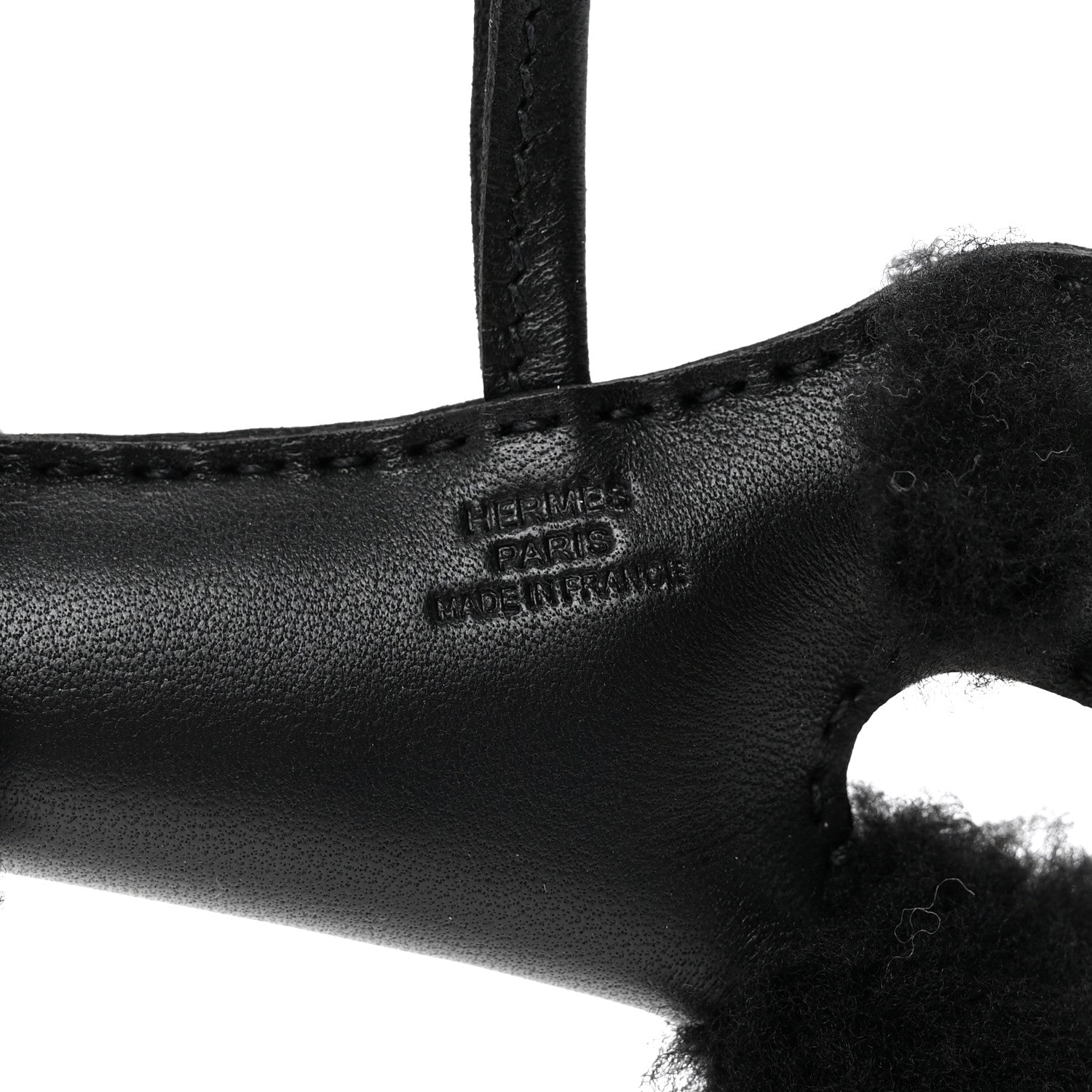 Hermes Milo Lambskin Shearling Budy Charm So Black 3 of 4