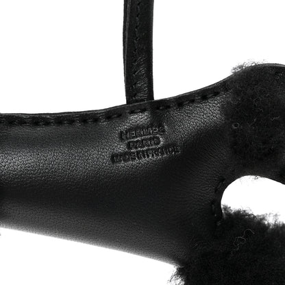 Hermes Milo Lambskin Shearling Budy Charm So Black 3 of 4
