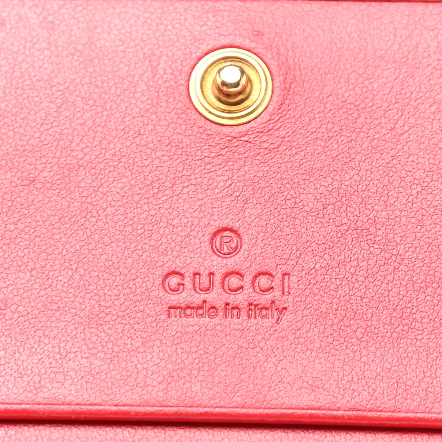 Calfskin Matelasse GG Marmont Card Case Wallet Hibiscus Red