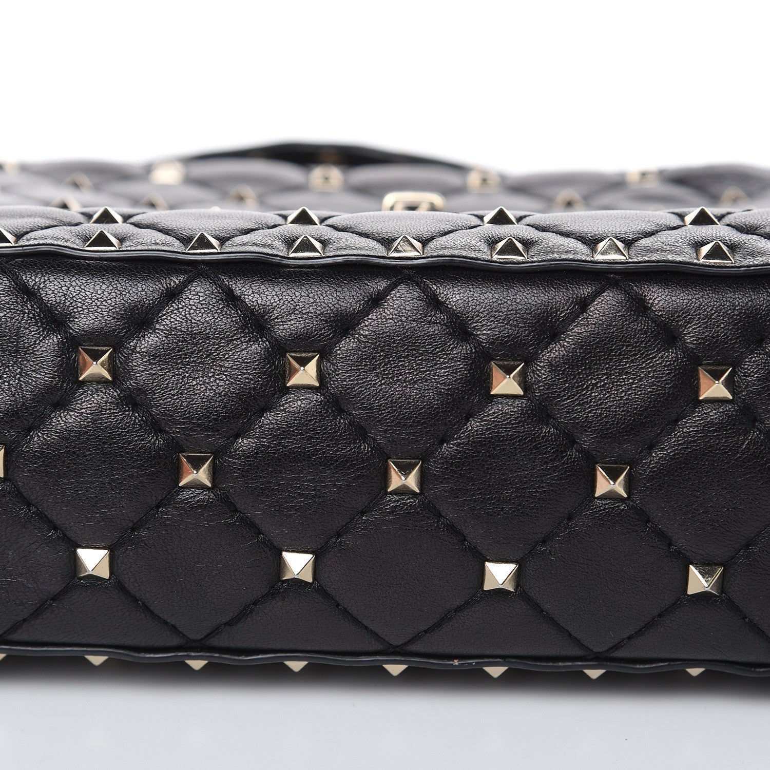 Valentino Garavani Lambskin Medium Rockstud Spike Shoulder Bag Black 9 of 13