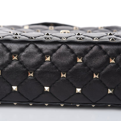 Valentino Garavani Lambskin Medium Rockstud Spike Shoulder Bag Black 9 of 13
