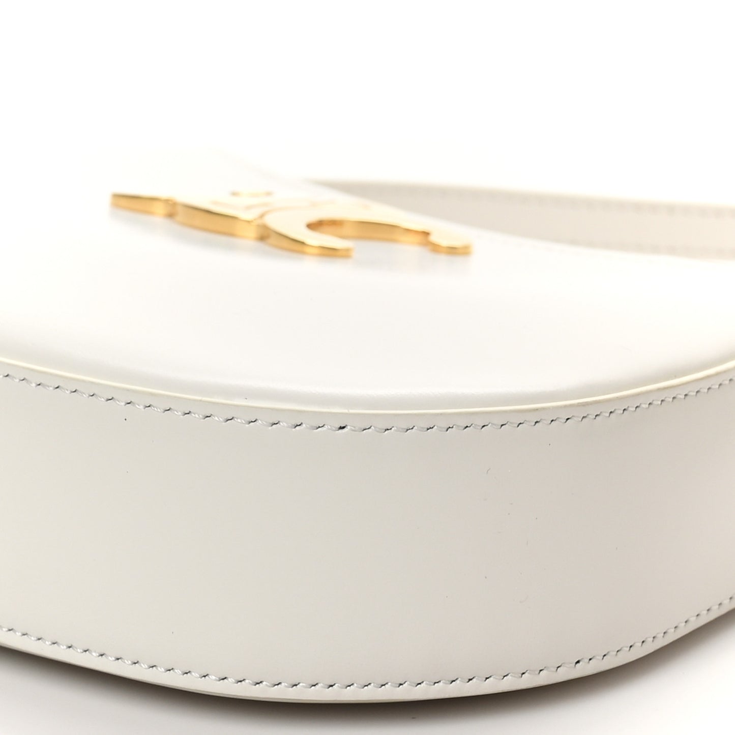 Shiny Calfskin Medium Tilly Triomphe Shoulder Bag Rice