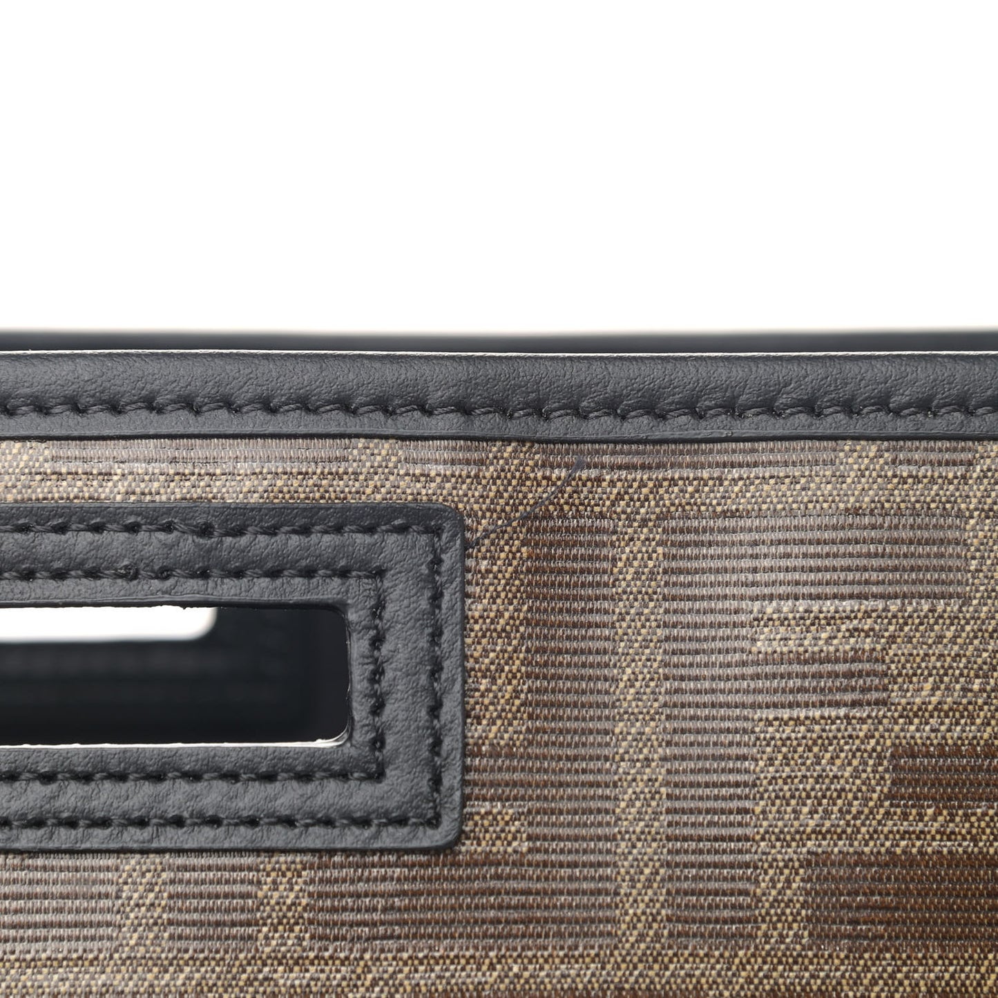 Glazed Fabric Vitello Century FF 1974 Stamp Patch Medium Peekaboo Defender Cover Mogano Panna Black