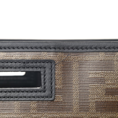 Fendi Glazed Fabric Vitello Century FF 1974 Stamp Patch Medium Peekaboo Defender Cover Mogano Panna Black 13 of 13