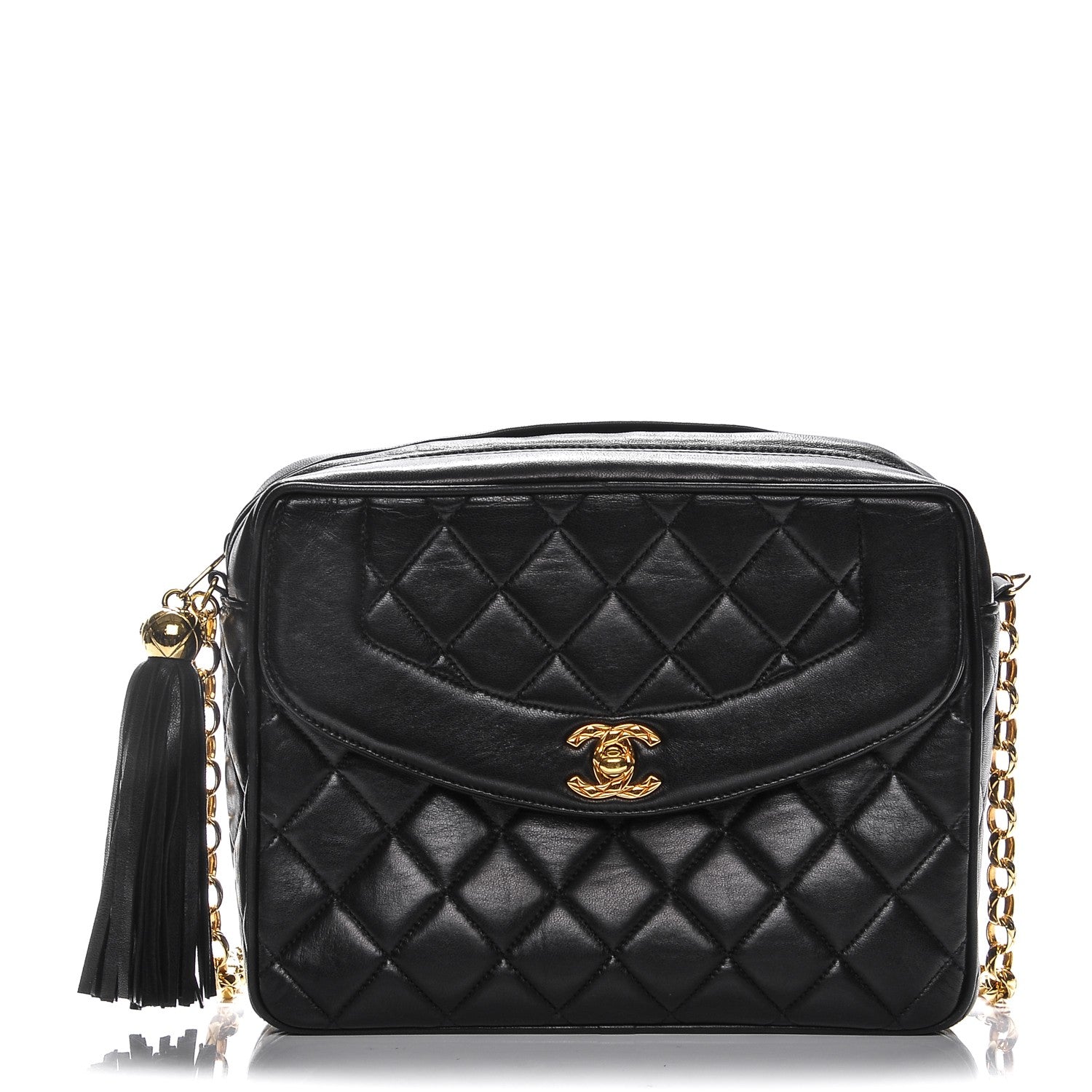 Chanel Lambskin Quilted Tassel Camera Case Black 1 of 8