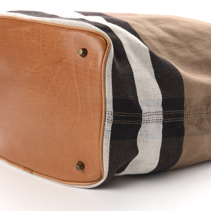 Burberry Canvas Mega Check Medium Ashby Hobo Saddle Brown 7 of 12
