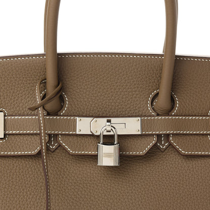 Hermes Taurillon Clemence Birkin 35 Etoupe 10 of 11