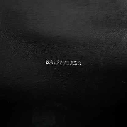 Balenciaga Shiny Calfskin Monochrome Crocodile Embossed Hourglass Top Handle Bag XS Black 6 of 11