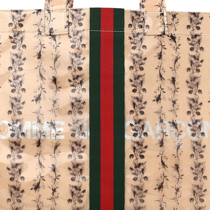 Gucci X COME DE GARCONS Plastic Web Floral Paper Shopper Tote 7 of 13